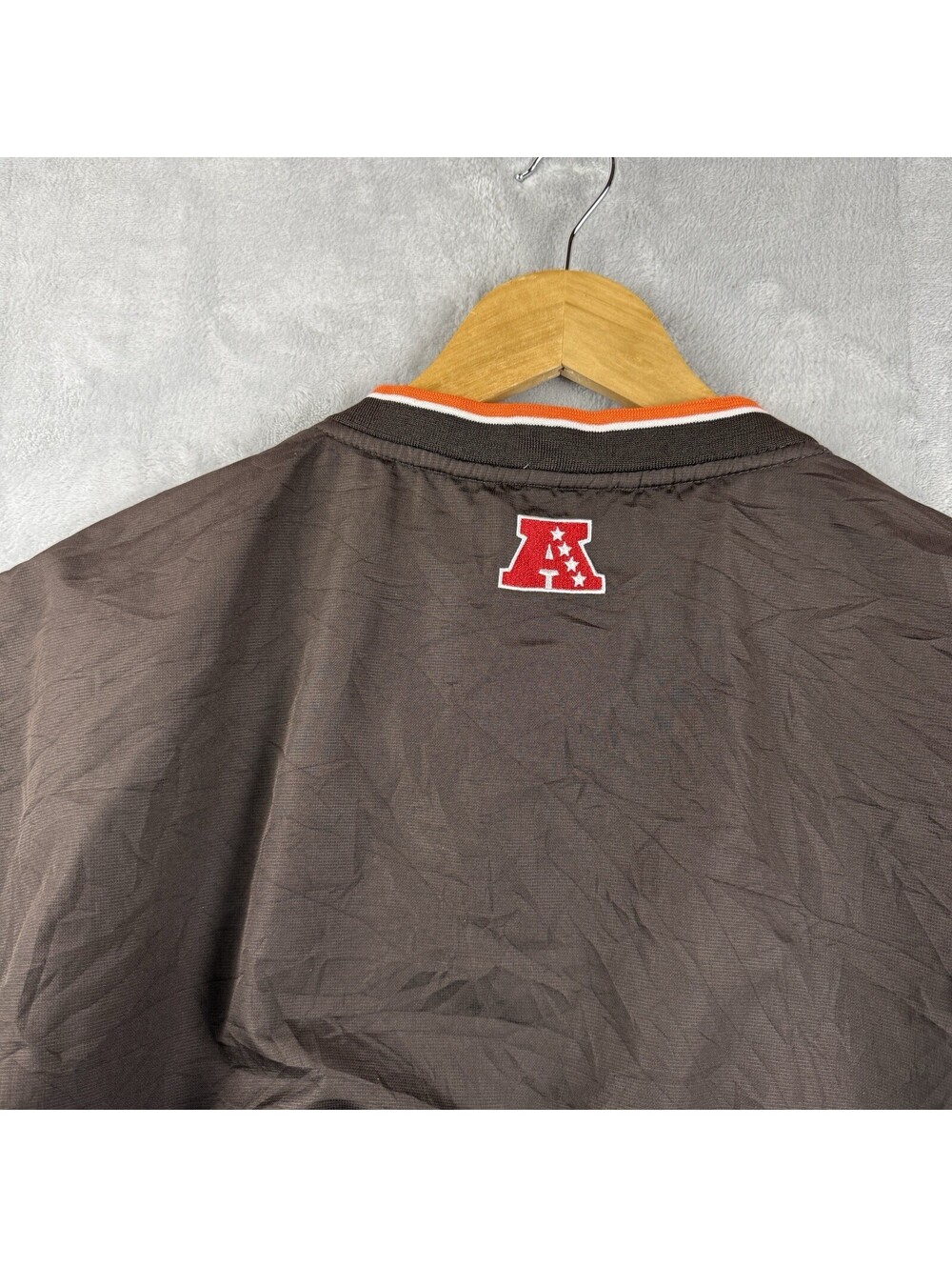 VTG Cleveland Browns NFL Men’s 2XL Brown Pullover Windbreaker Jacket Team Y2K - Picture 7 of 10